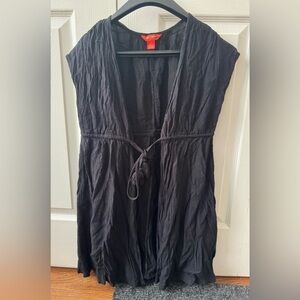 JOE FRESH 100% rayon black tie up cover up (S)